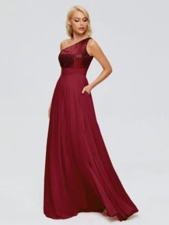 Margaret One-Shoulder Sequins Party Dresses