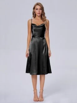 Marley Elegant Split Short Soft Satin Bridesmaid Dresses
