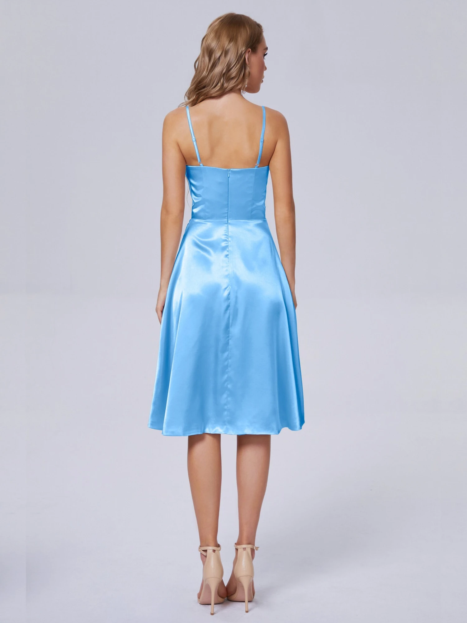 Marley Elegant Split Short Soft Satin Bridesmaid Dresses - Image 7