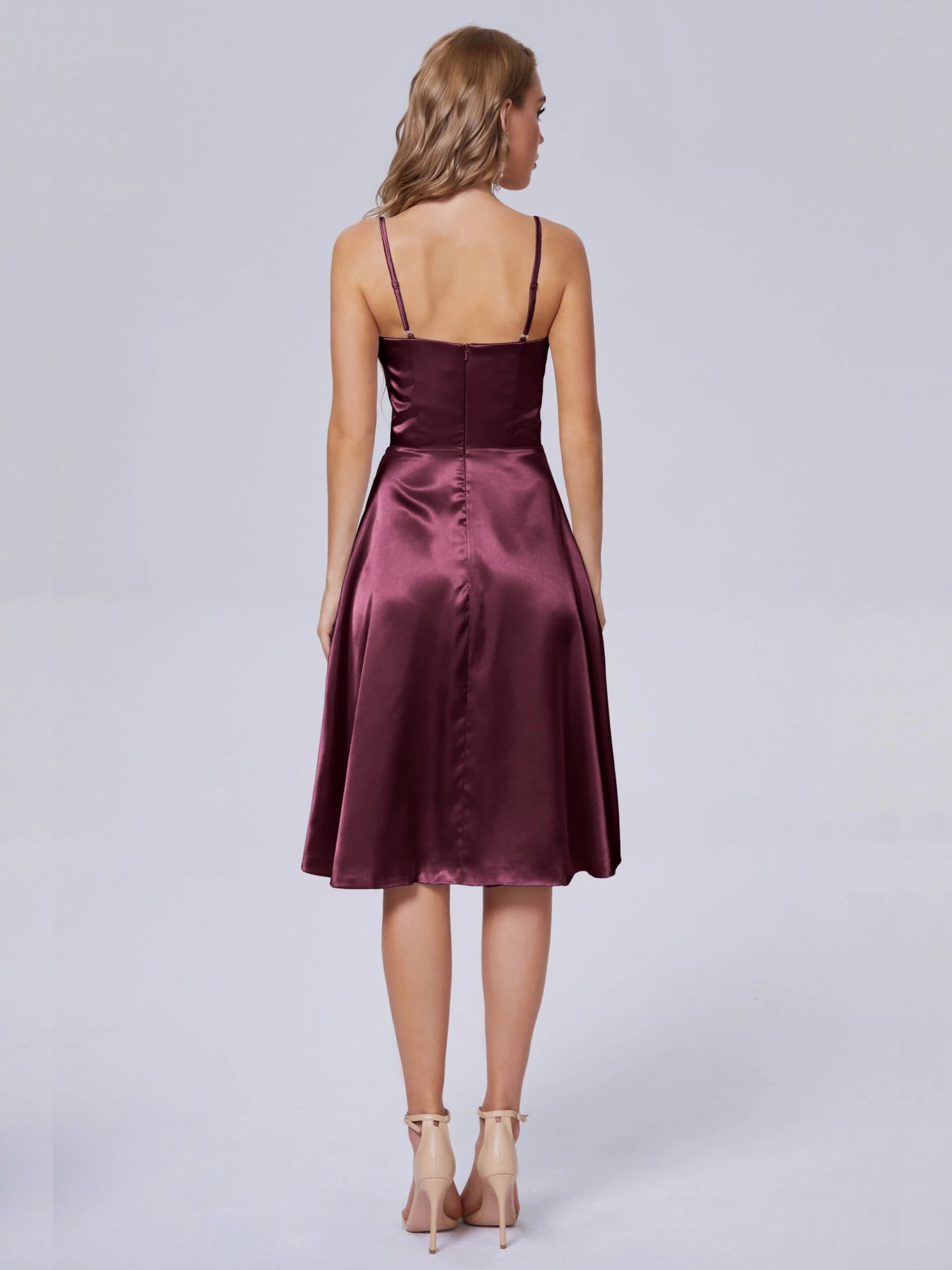 Marley Elegant Split Short Soft Satin Bridesmaid Dresses - Image 19