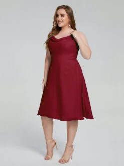 Mckenzie Spaghetti Straps Plus Size Short Bridesmaid Dresses