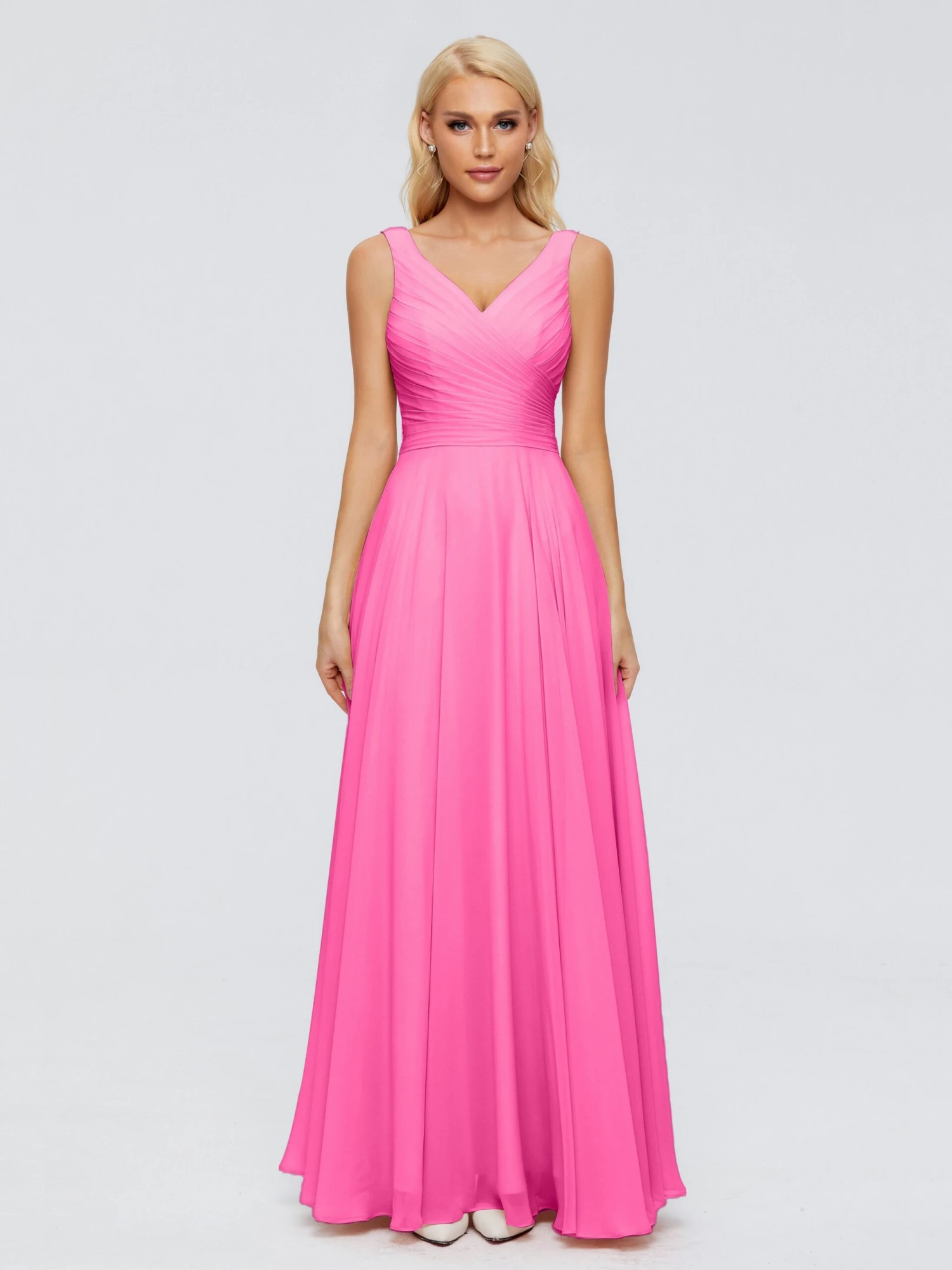 Ryleigh Flowy Chiffon Bridesmaid Dresses With Bow - Image 13