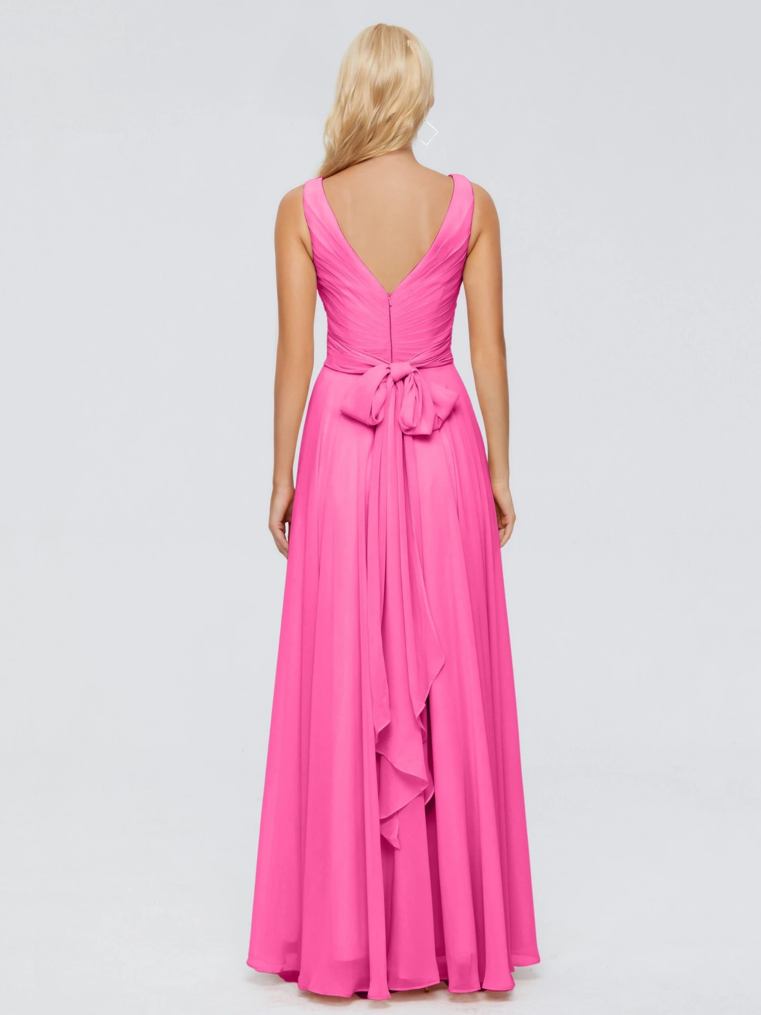 Ryleigh Flowy Chiffon Bridesmaid Dresses With Bow - Image 15