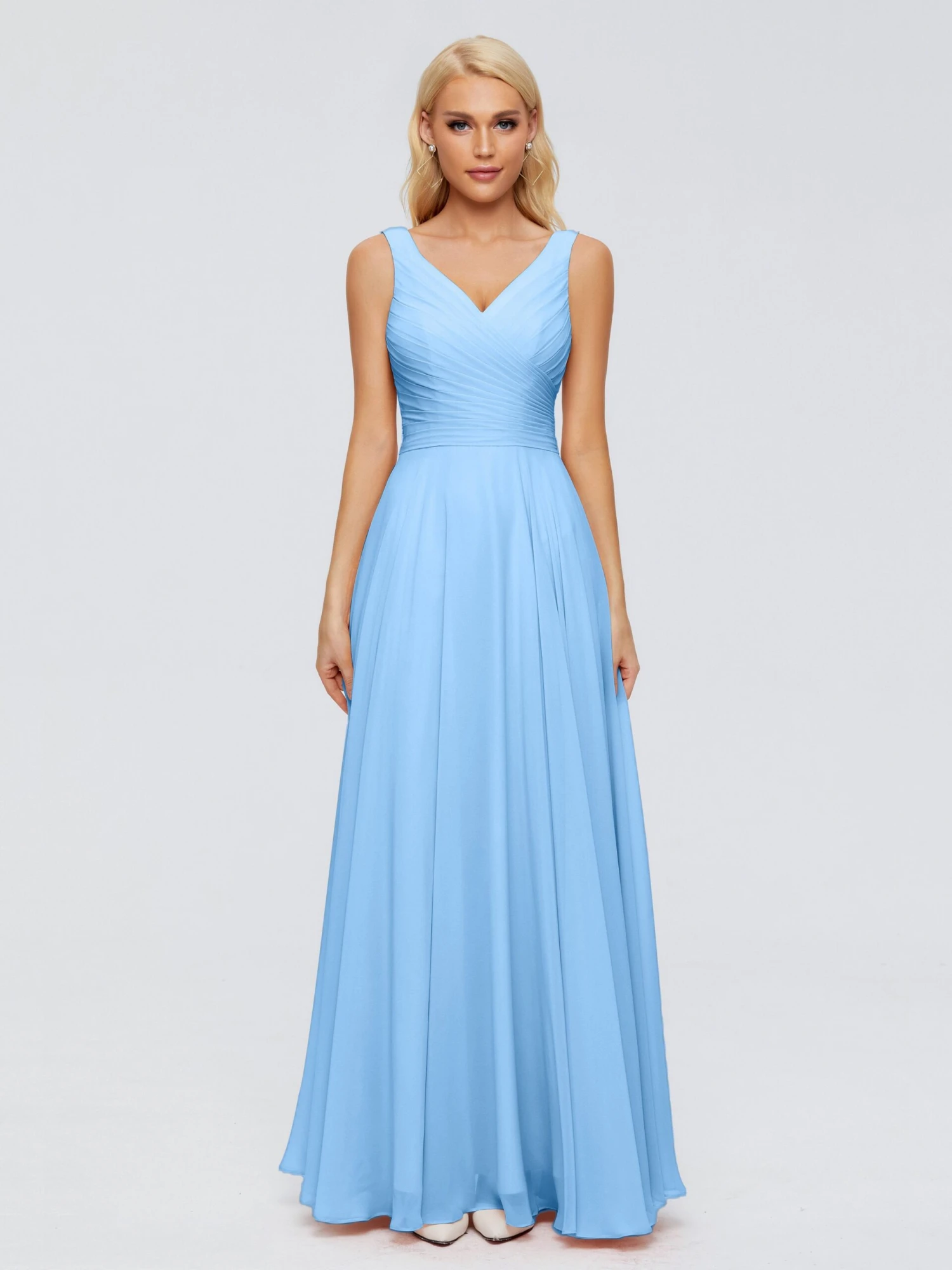 Ryleigh Flowy Chiffon Bridesmaid Dresses With Bow - Image 18
