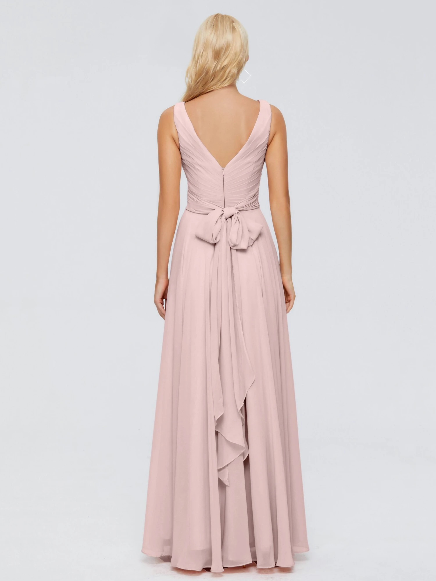 Ryleigh Flowy Chiffon Bridesmaid Dresses With Bow - Image 7