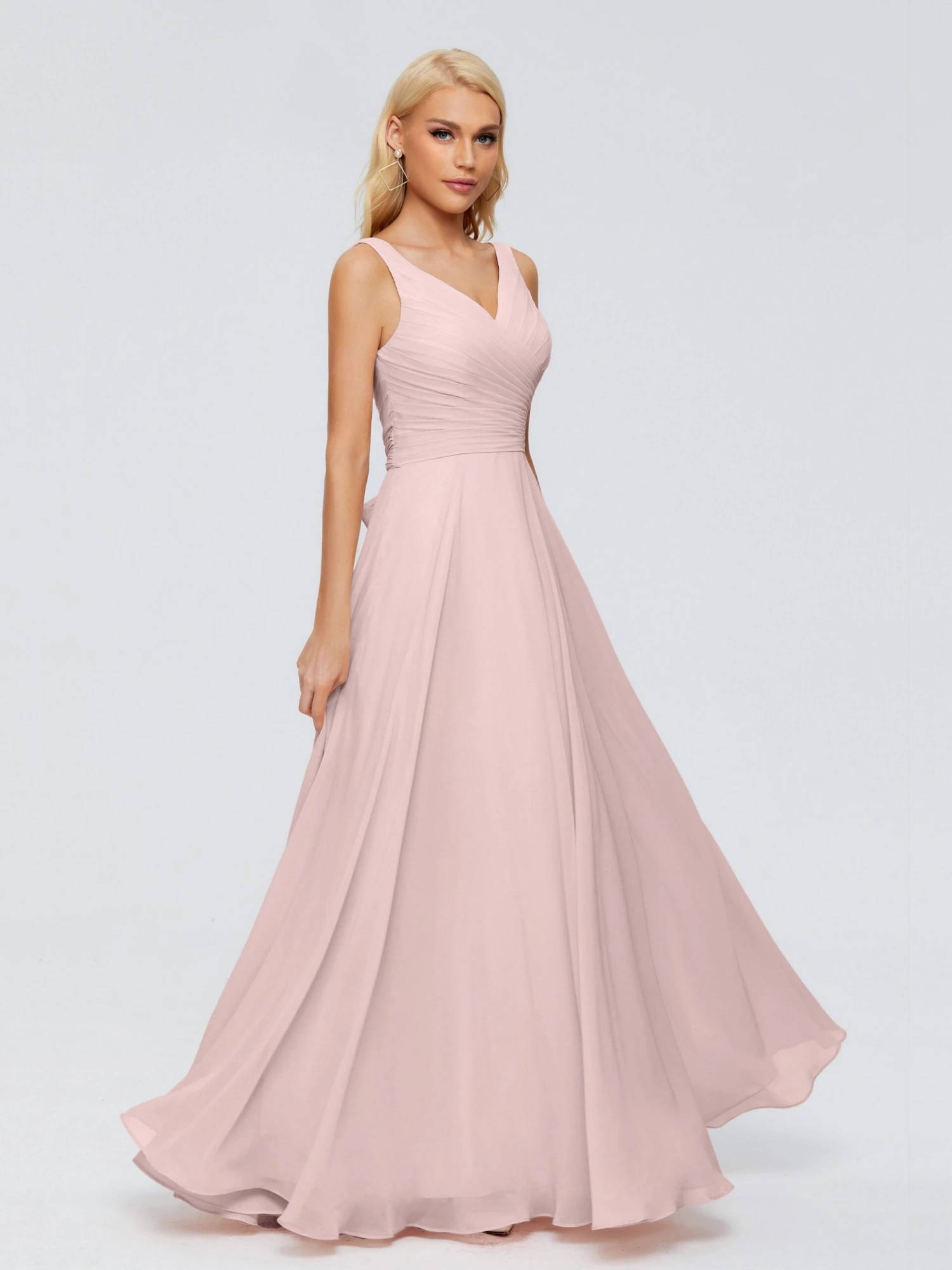 Ryleigh Flowy Chiffon Bridesmaid Dresses With Bow - Image 6