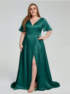 Vanessa Modest Short Sleeves Plus Size Bridesmaid Dresses